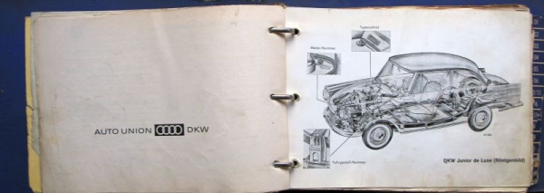 DKW Junior de Luxe 1964 Sparpart-Catalog in original binder (9670)